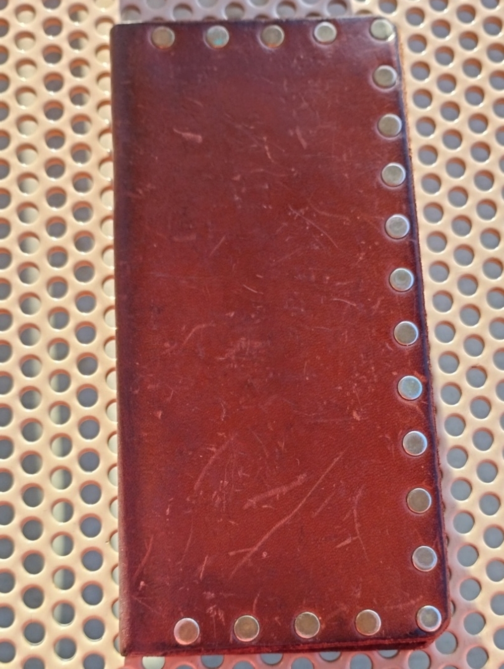 Leather By Grant Men's Brown Studded Long Wallet